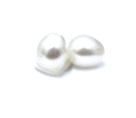 White 4-4.5mm Half Drilled Drop Pair